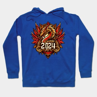 Wooden Gold Red Dragon 2024 No.5 Hoodie